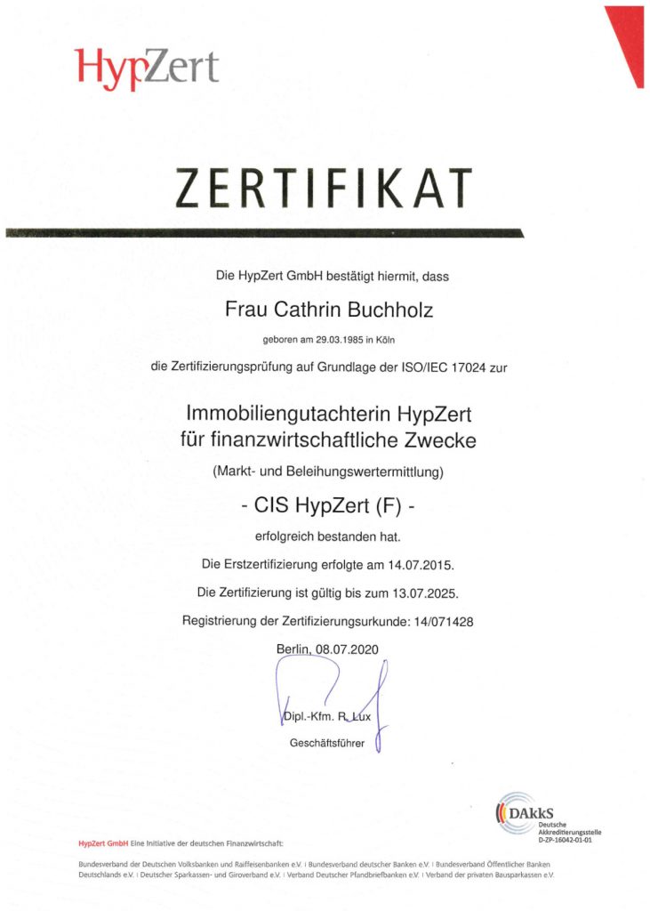 DIN EN ISO/IEC 17024 Zertifikat Cathrin Buchholz DIN EN ISO/IEC 17024 Zertifikat Cathrin Buchholz