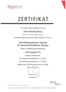 HypZert Zertifikat Rolf Buchholz