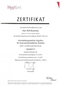 HypZert Zertifikat Rolf Buchholz